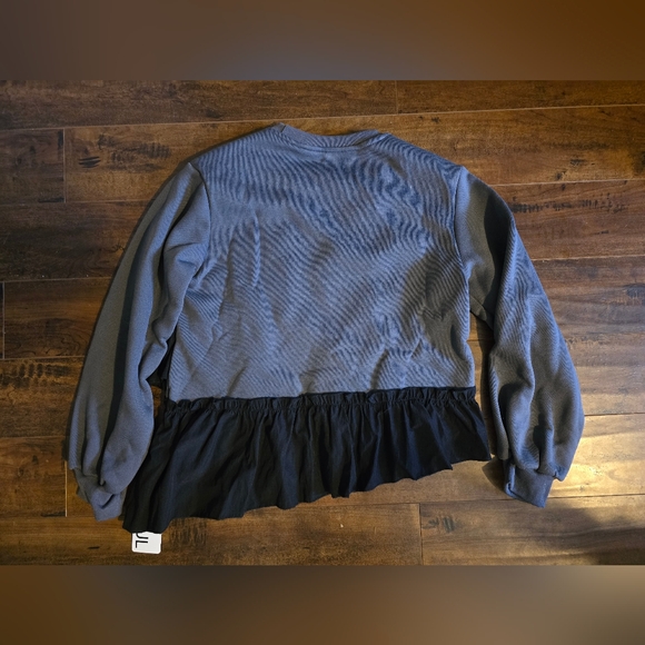 Mixed Media Ruffle Sweatshirt - Picture 2 of 4